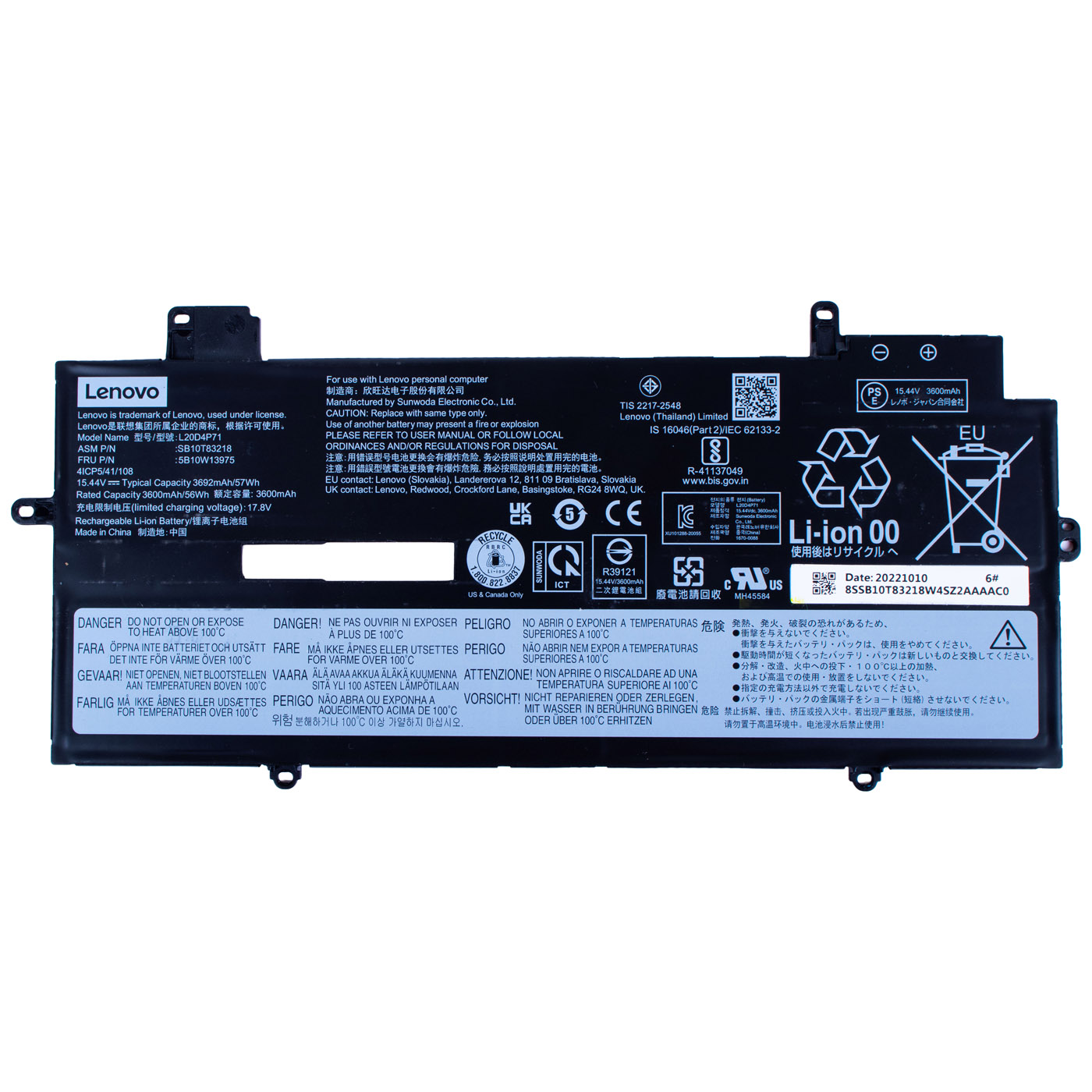 Bateria Lenovo ThinkPad X1 Carbon 10 11 X1 Yoga 7 8