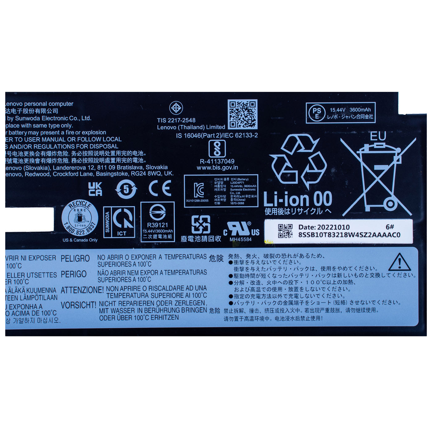 Bateria Lenovo ThinkPad X1 Carbon 10 11 X1 Yoga 7 8