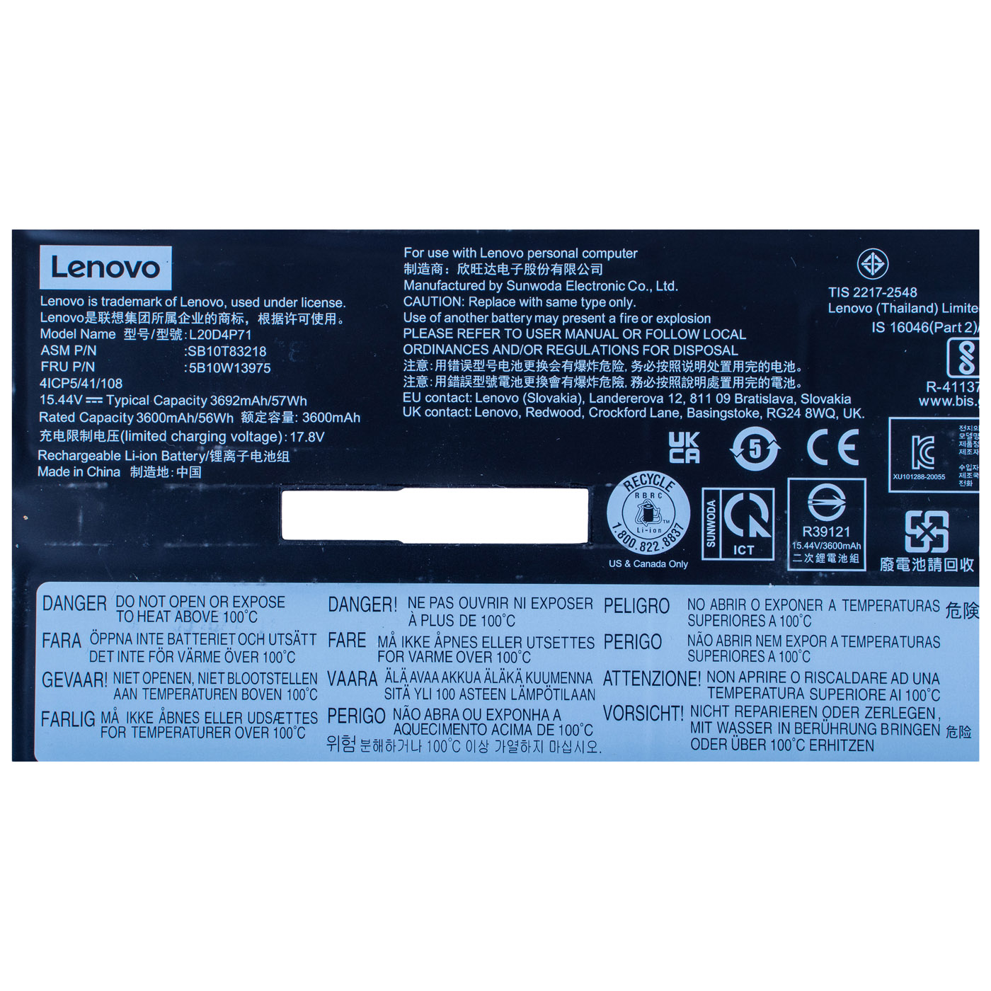 Bateria Lenovo ThinkPad X1 Carbon 10 11 X1 Yoga 7 8