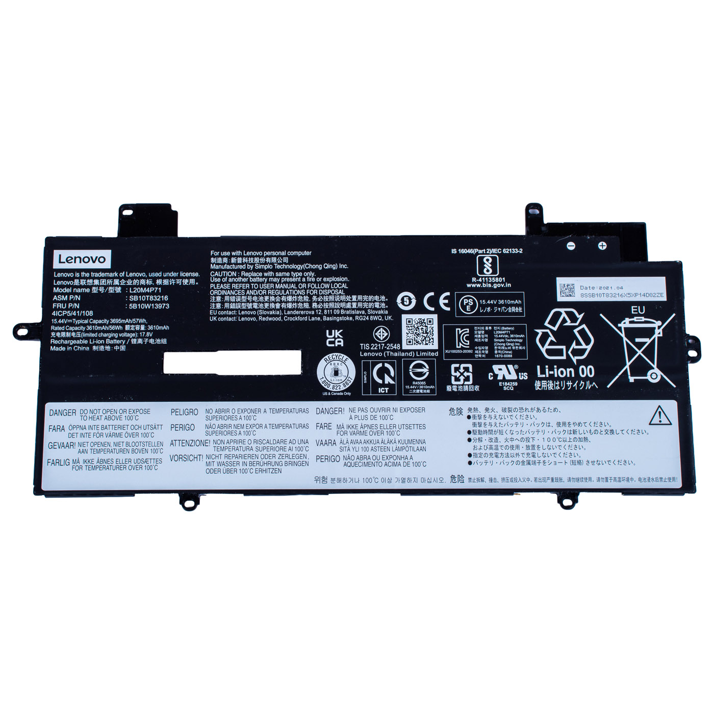 Bateria Lenovo ThinkPad X1 Carbon 9 10 11 X1 Yoga 6 7 8