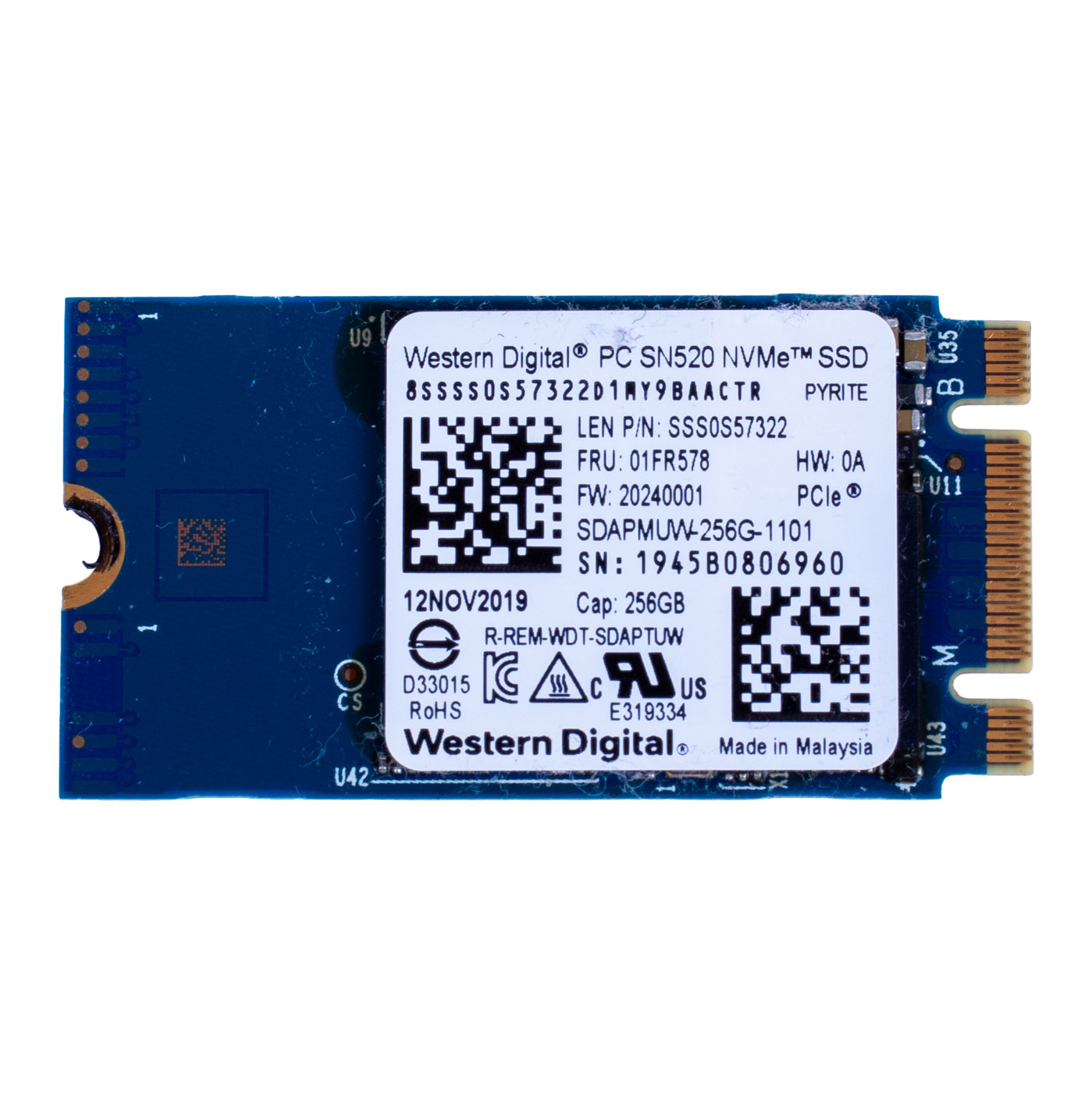 Dysk SSD M.2 2242 256 GB Western Digital SN520 PCIe NVMe | 01FR578