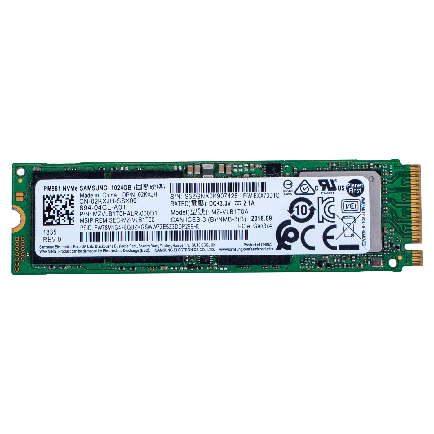Dysk twardy M.2 1024 GB Samsung PCIe NVM Exp 1.2 Gen3x4