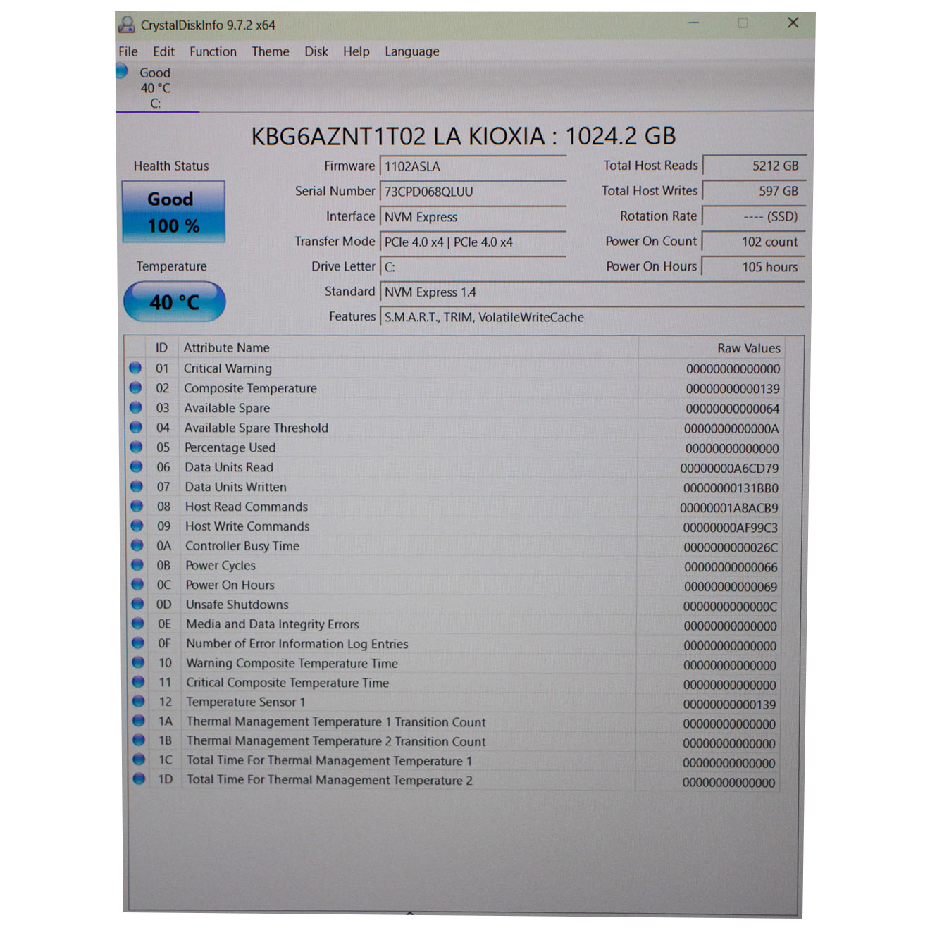 Dysk twardy M.2 1TB KIOXIA PCIe 4.0 NVMe 1.4