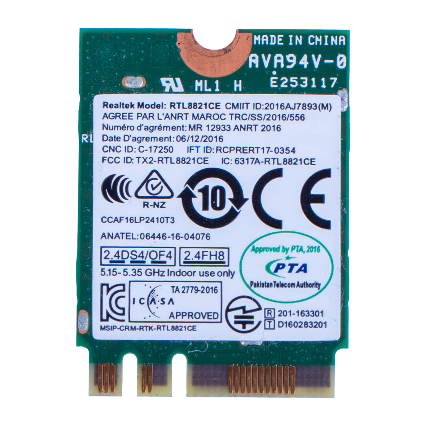 Karta WiFi 5 BT 4.2 RTL8821CE Lenovo IdeaPad L340 S145 V145 01AX710