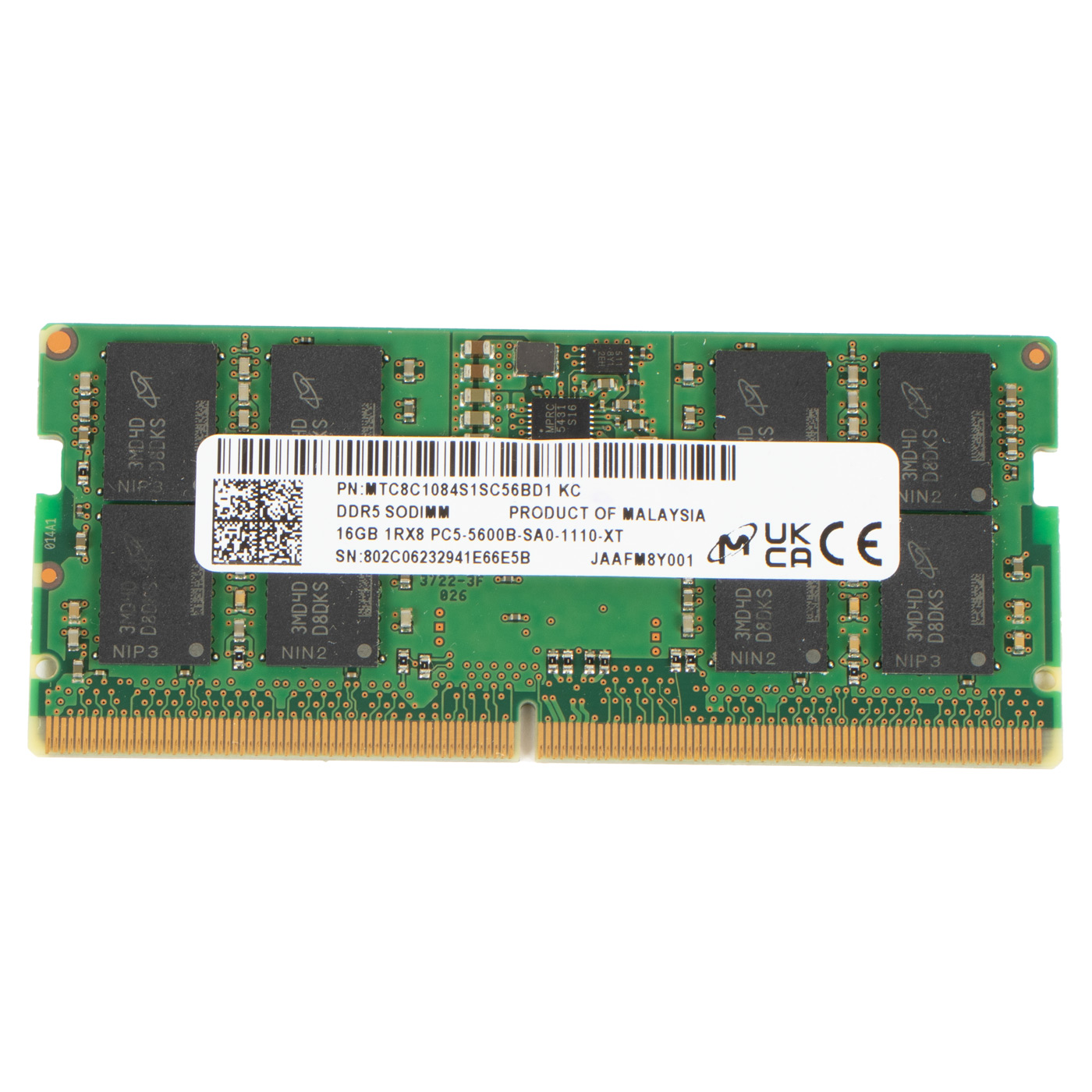 Kość RAM 16 GB SODIMM DDR5 PC5‑5600B Micron