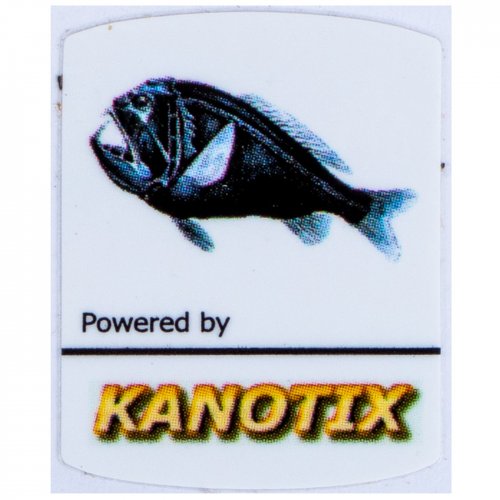 Naklejka Powered by KANOTIX 19 x 24 mm