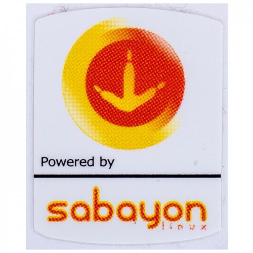 Naklejka Powered by Sabayon 19 x 24 mm