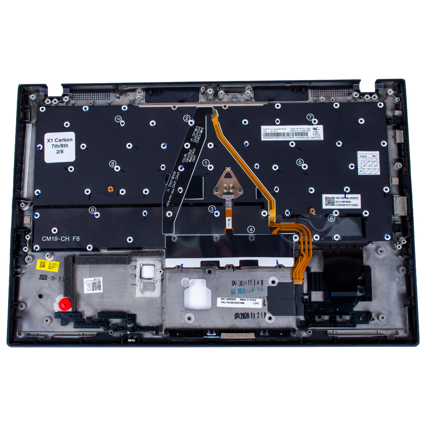 Palmrest klawiatura Lenovo ThinkPad X1 Carbon 7 8 2020 WLAN ESP