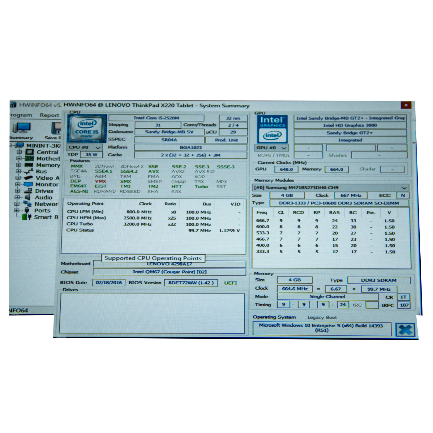 Płyta główna procesor Lenovo ThinkPad X220T i5 2520m