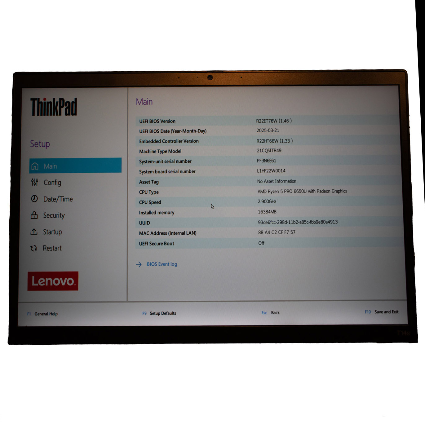 Płyta główna procesor Lenovo T14s 3 generacja AMD