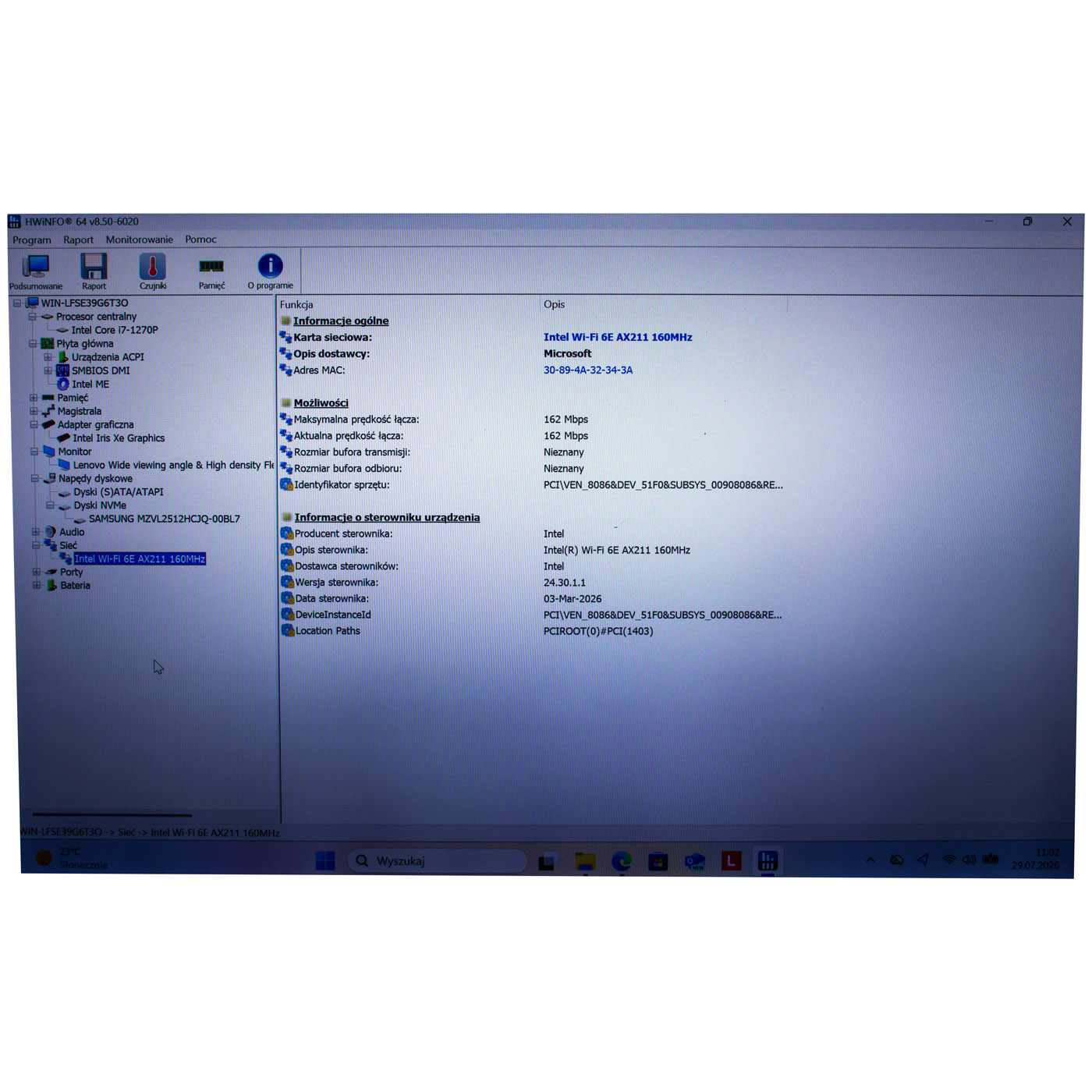 Płyta główna procesor Lenovo X1 Carbon 10 i7 1270P