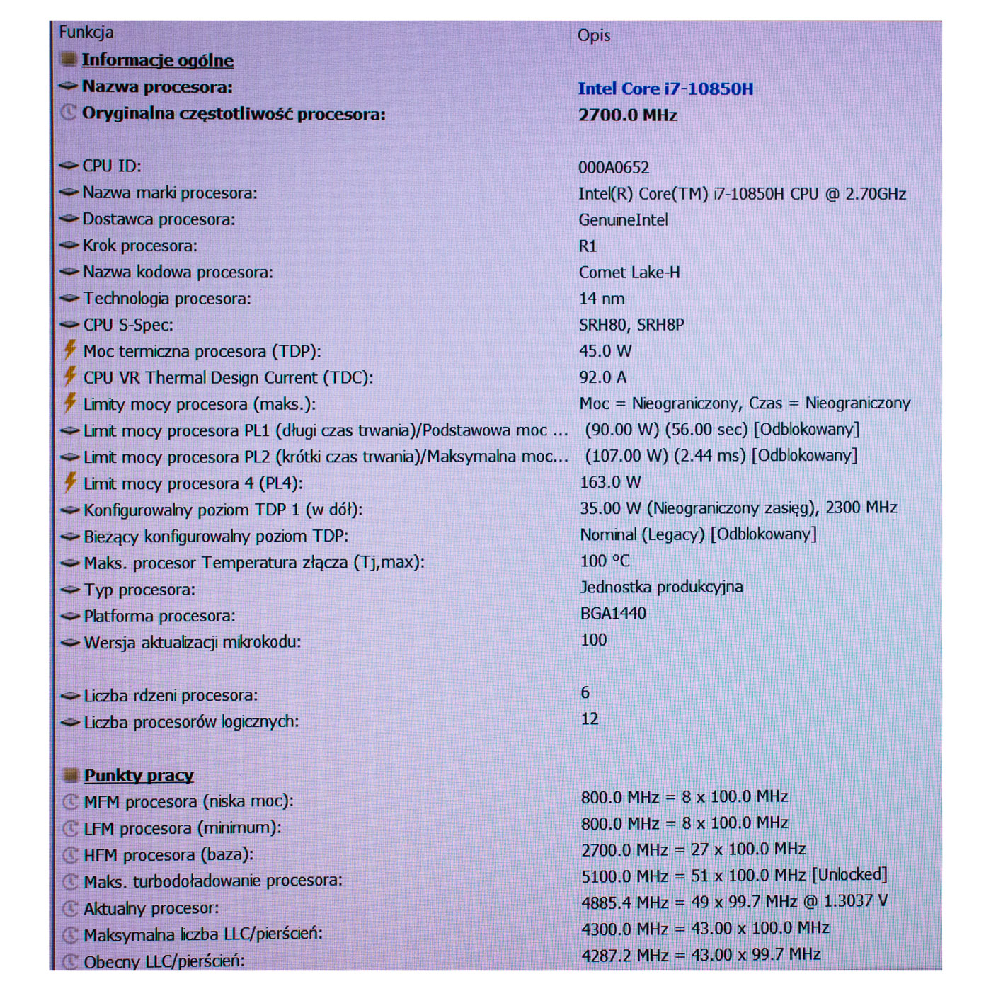 Płyta główna procesor Lenovo ThinkPad P15 i7 10850H