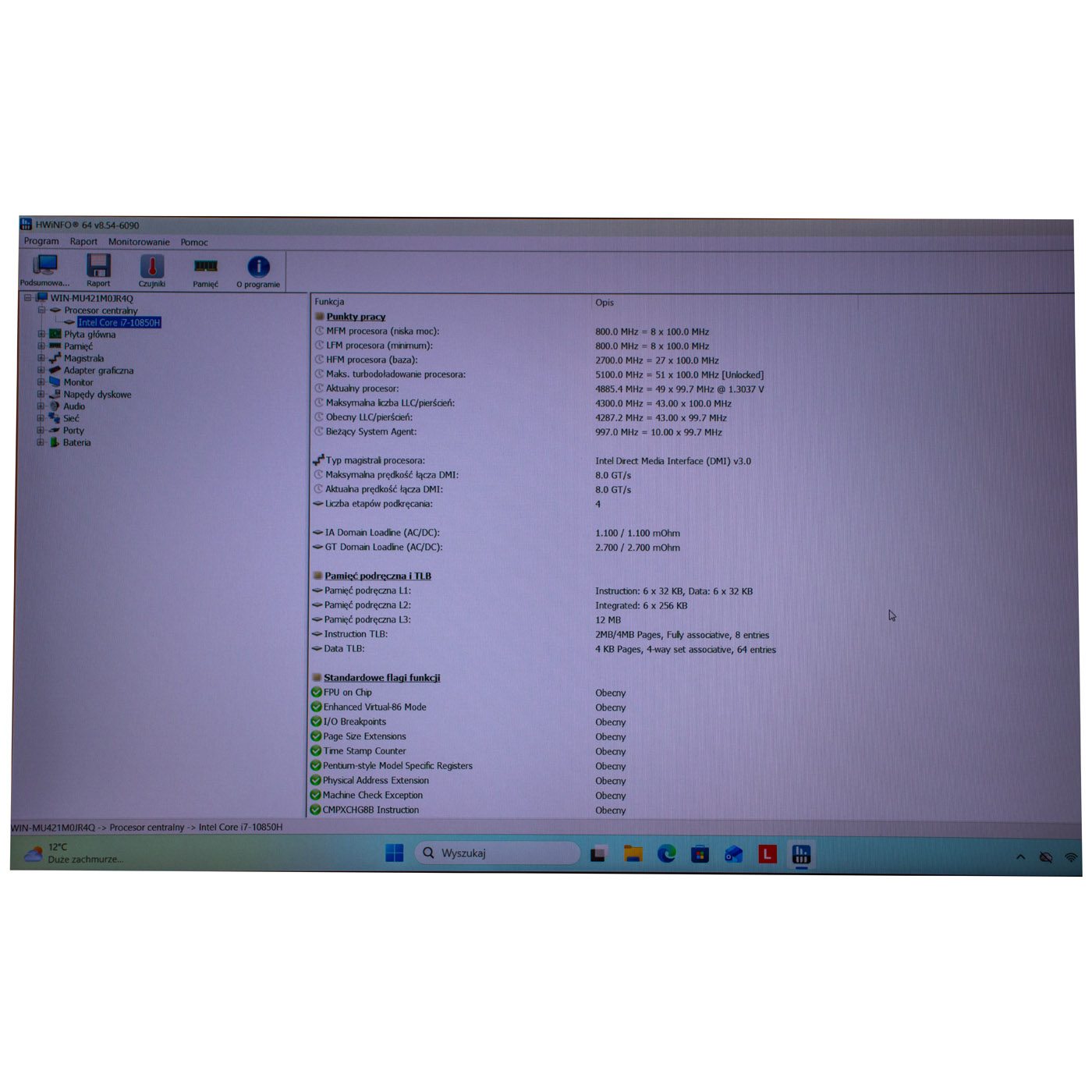 Płyta główna procesor Lenovo ThinkPad P15 i7 10850H