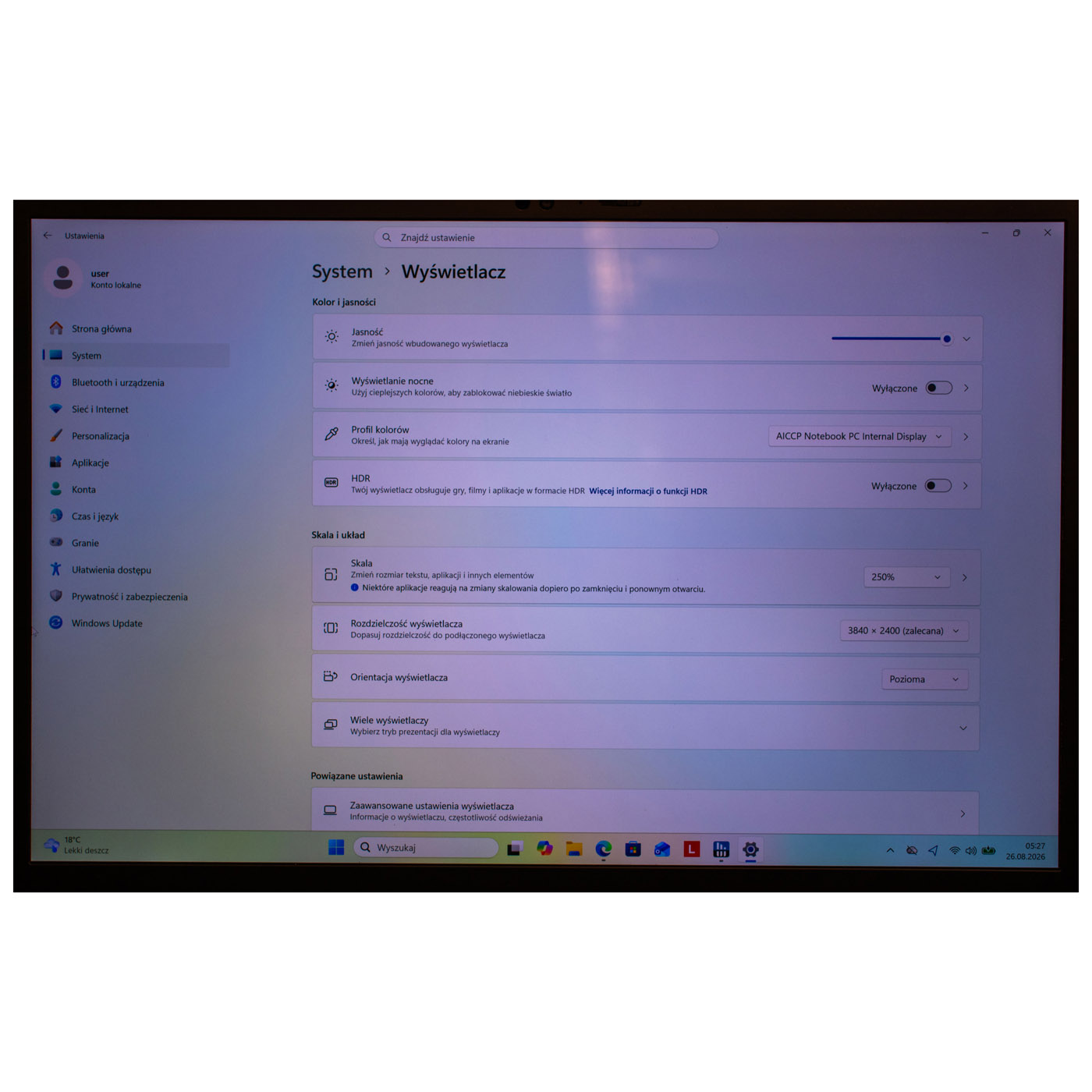 Skrzydło matrycy LCD Lenovo X1 Carbon 9 WQUXGA 3840x2400